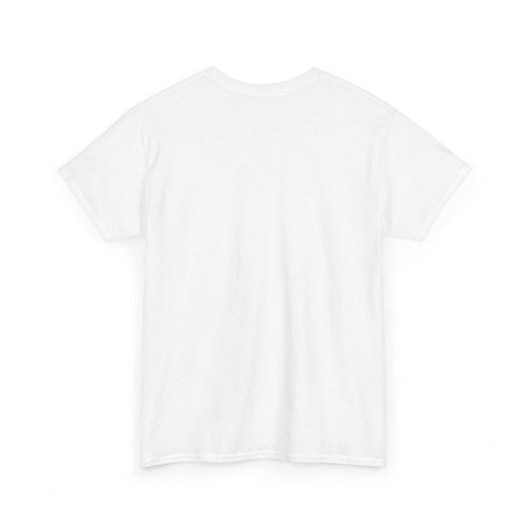 Plain white unisex heavy cotton t-shirt back view