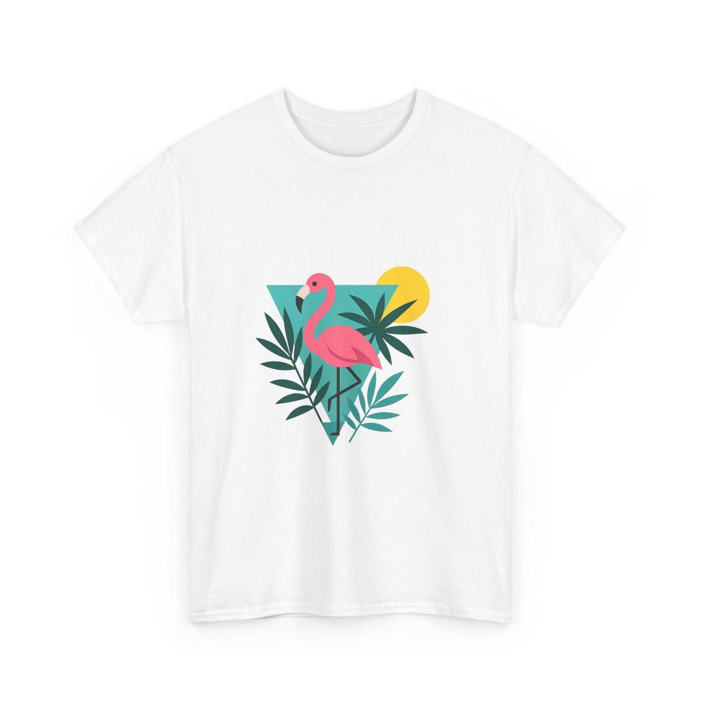 Tropical Flamingo Unisex Heavy Cotton Tee - Www.PrintOne1.com