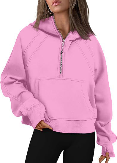 Comfortable black zip hoodie worn open with inner tee, styled for travel

