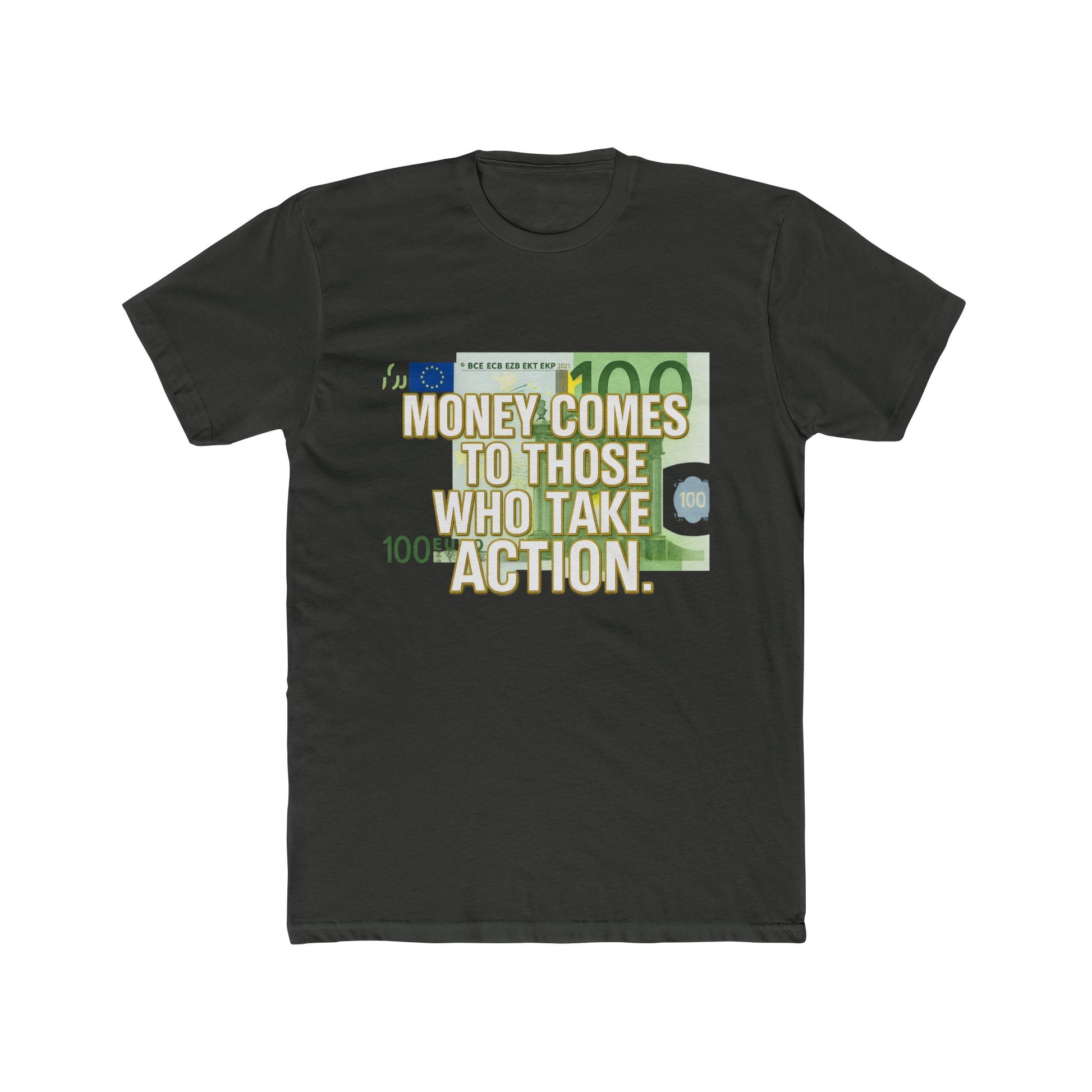 Back view of Motivational Quote Tee showing breathable side seams and ribbed collar detail

