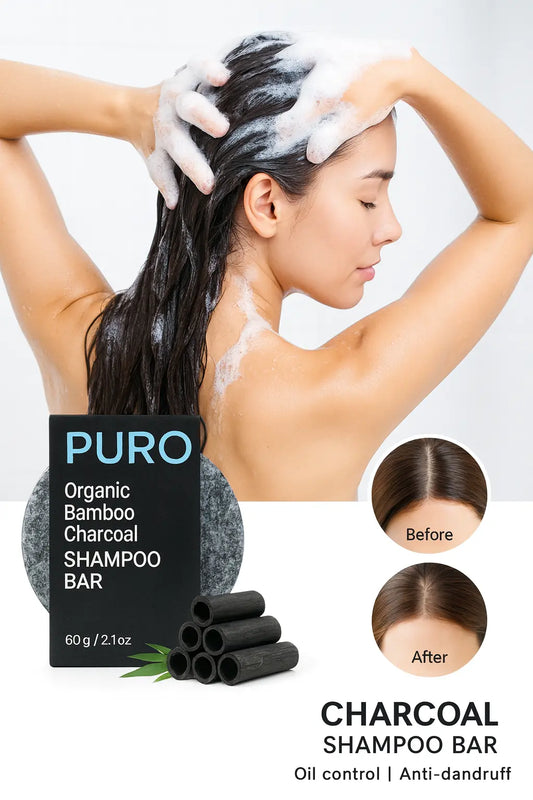 Bamboo Charcoal Shampoo Bar – Deep Clean & Oil Control