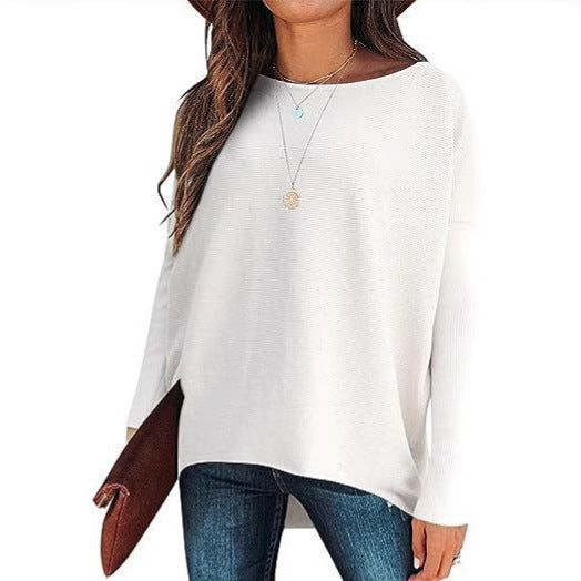 Batwing Sleeve Knitted Pullover – Casual commute outfit
