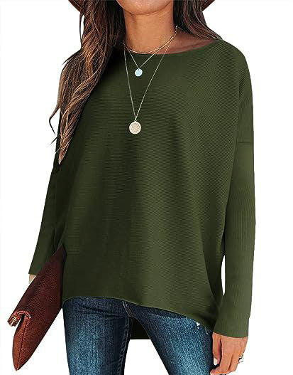 Batwing Sleeve Knitted Pullover – Easy tuck at the waist