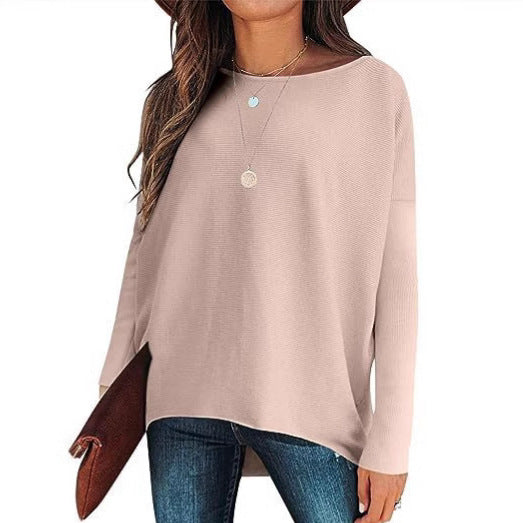 Batwing Sleeve Knitted Pullover – Waist–flattering drape