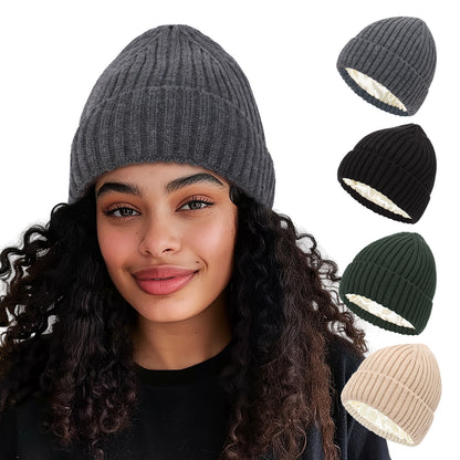 Black All-Matching Slipover Knitted Hat for Bold Punk Looks Cozy Women's Knitted Hat – Defy the Cold Now!