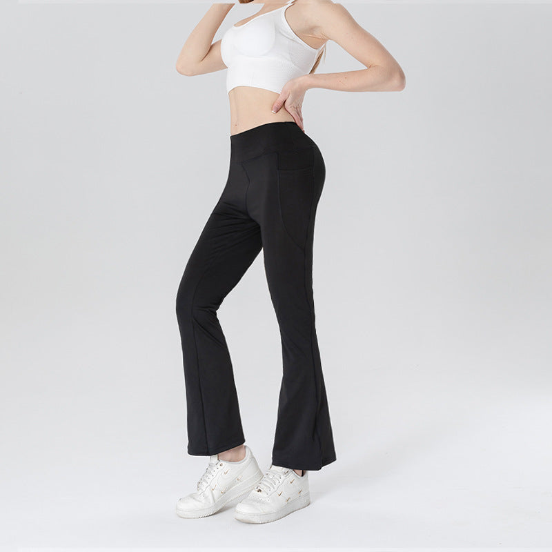 Black mid waist slimming cropped pants – tummy control elegance