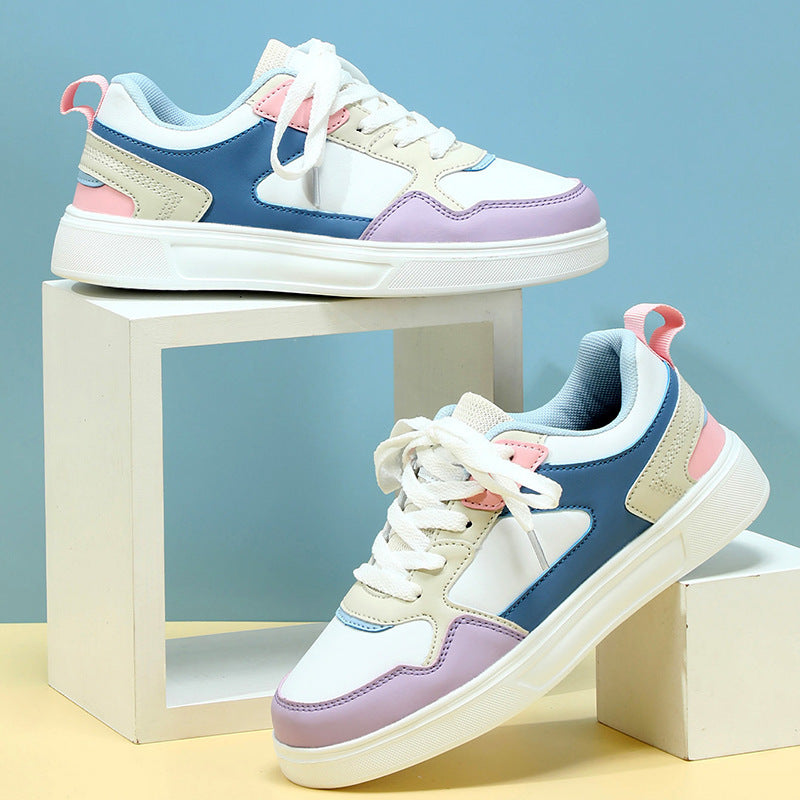 Black pink platform skate shoes with modern silhouette

