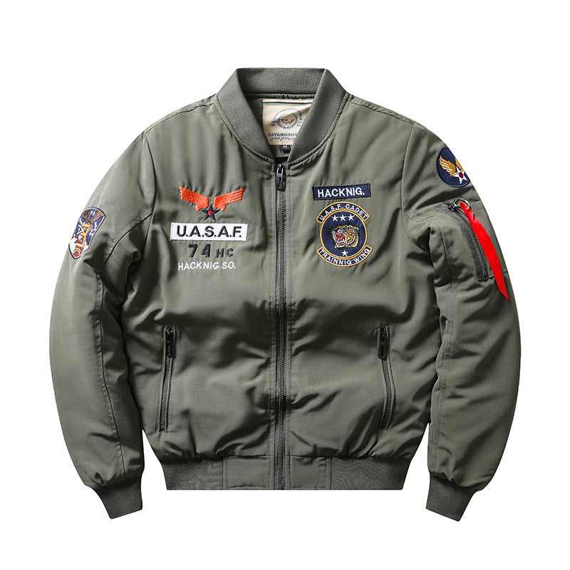 Harley Retro Men's Slim-Fit Coat detail: button and pocket close-up

