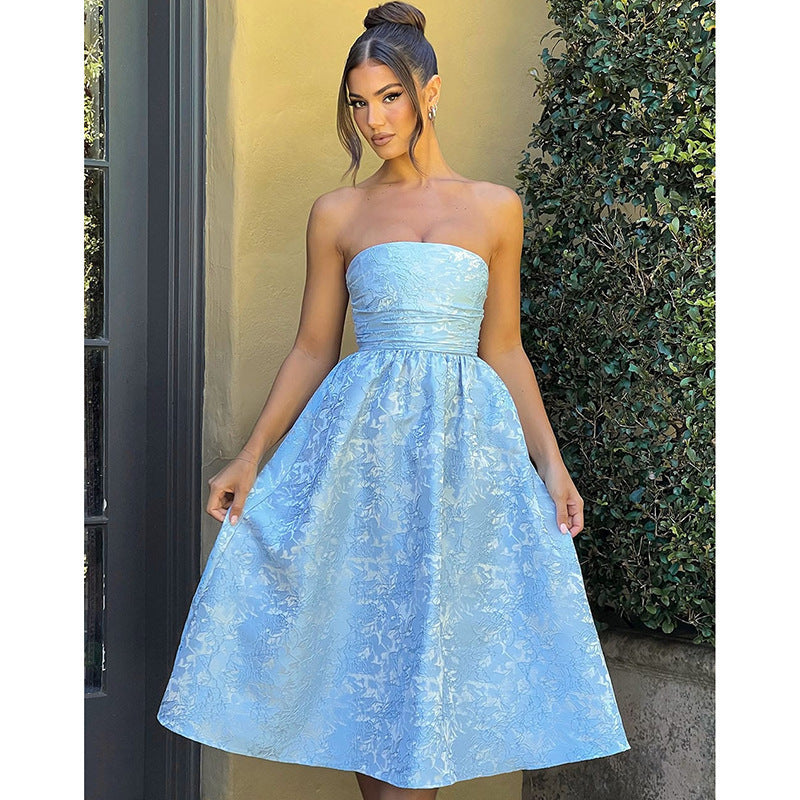 Blue Satin Floral Dress – Elevate Your Wardrobe with Ease