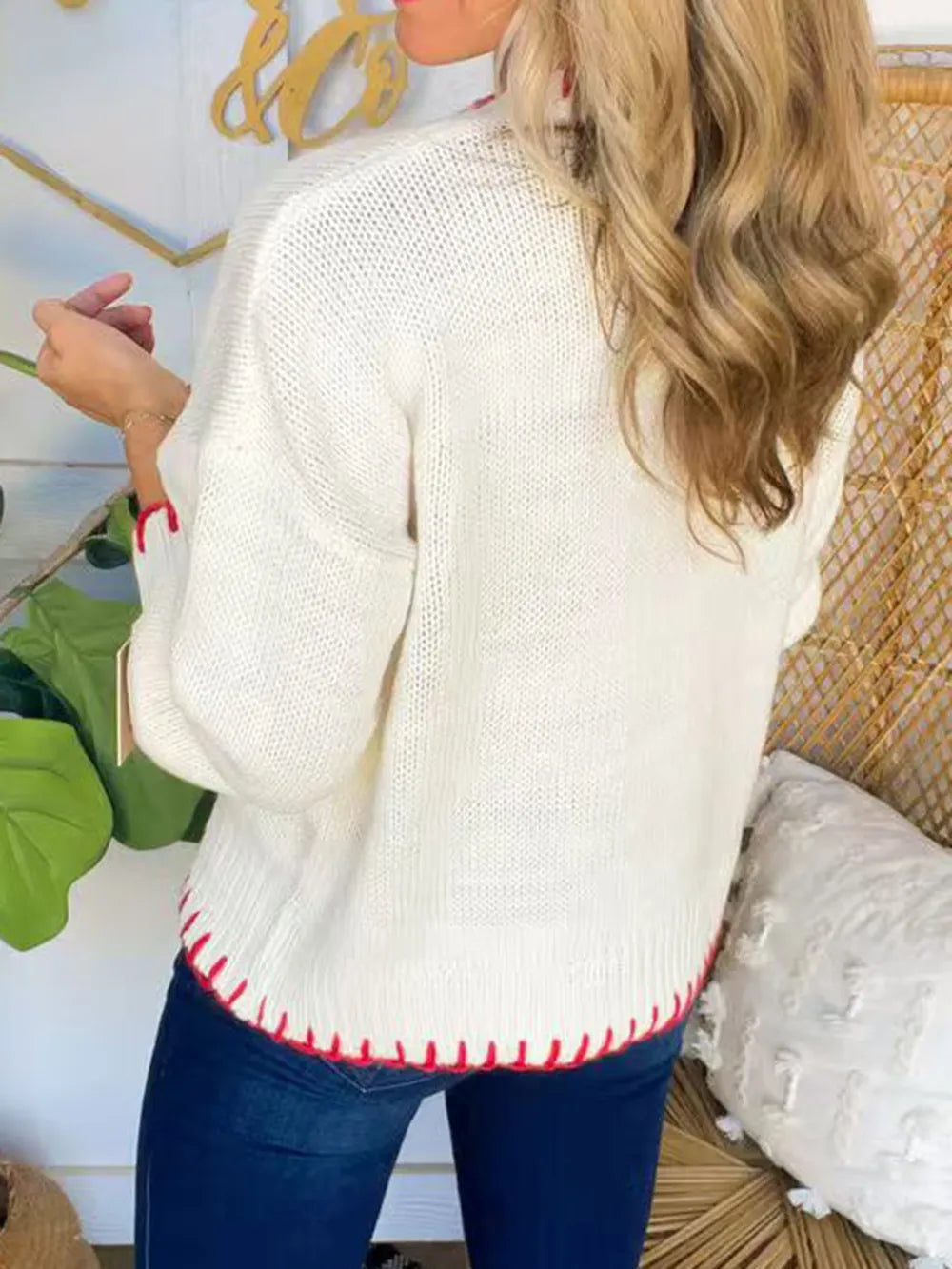 Blush Pink Sweater with Bow Detail – Perfect for Any Season