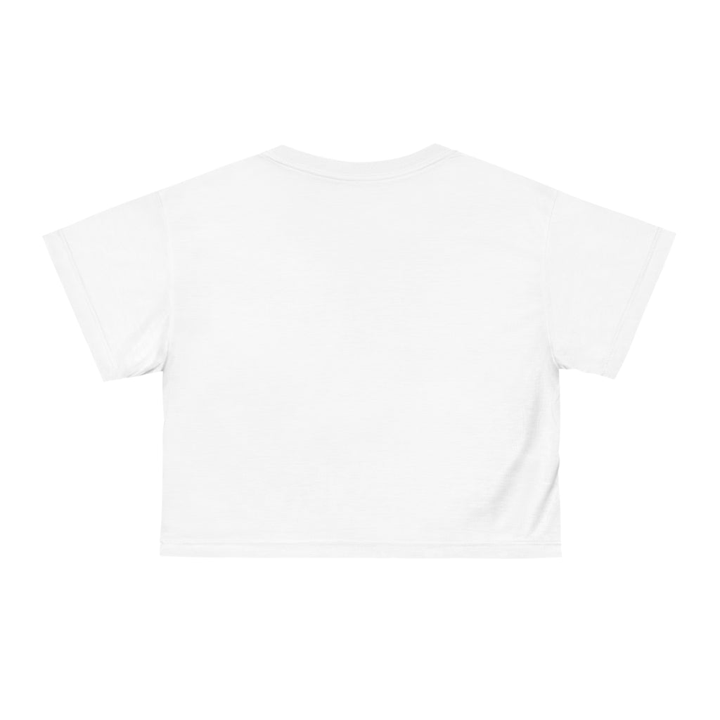 Lightweight summer crop tee with all-over butterfly design

