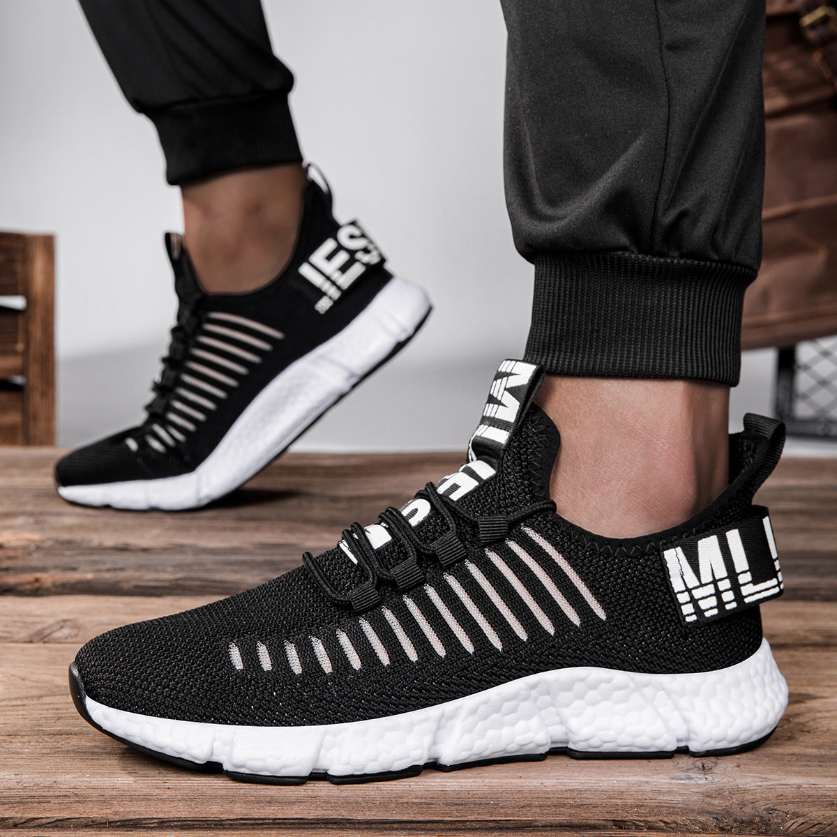 Breathable casual sneakers – cushioned mid heel for smooth strides