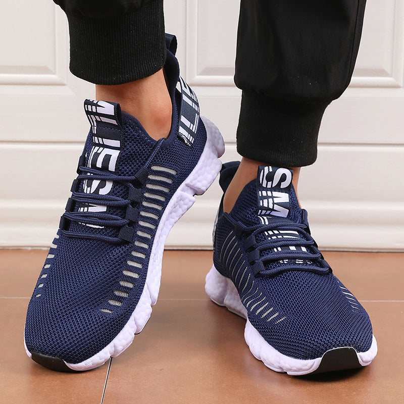 Breathable casual sneakers – low-top round-toe fit with cross-strap lacing for secure tennis and everyday walking