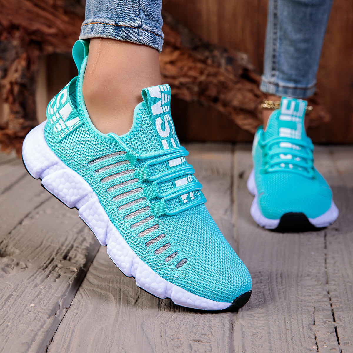 Breathable casual sneakers – round-toe comfort for tennis & errands