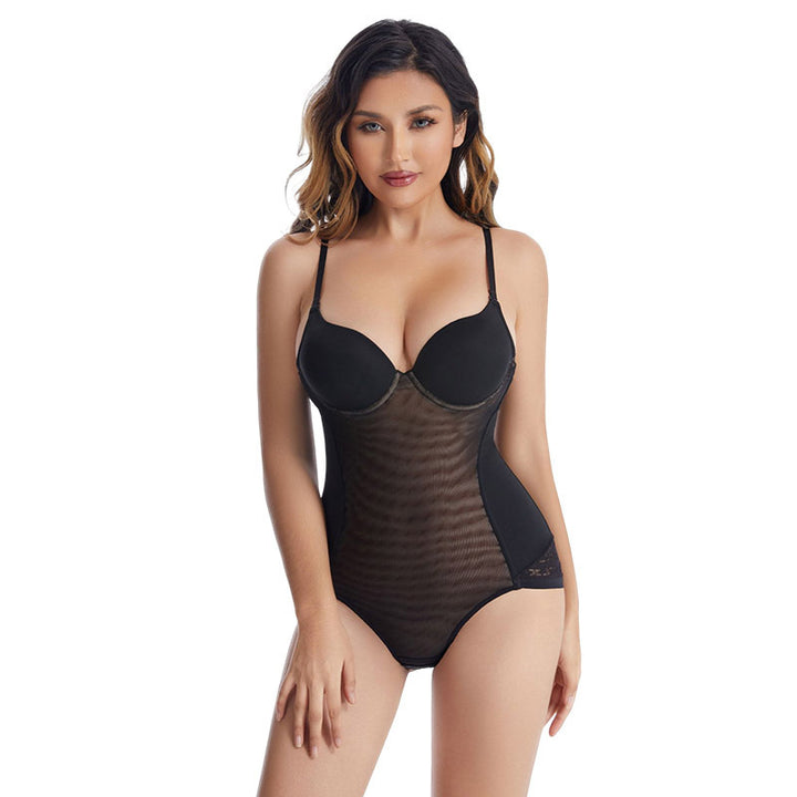 Breathable polyester fabric detail of One Piece Underwired Bra Shapewear for all-day comfort