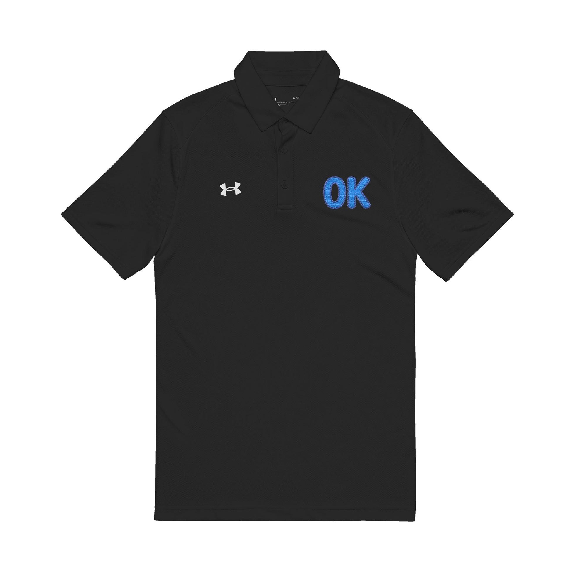 Breathable summer polo shirt with "OK" design

