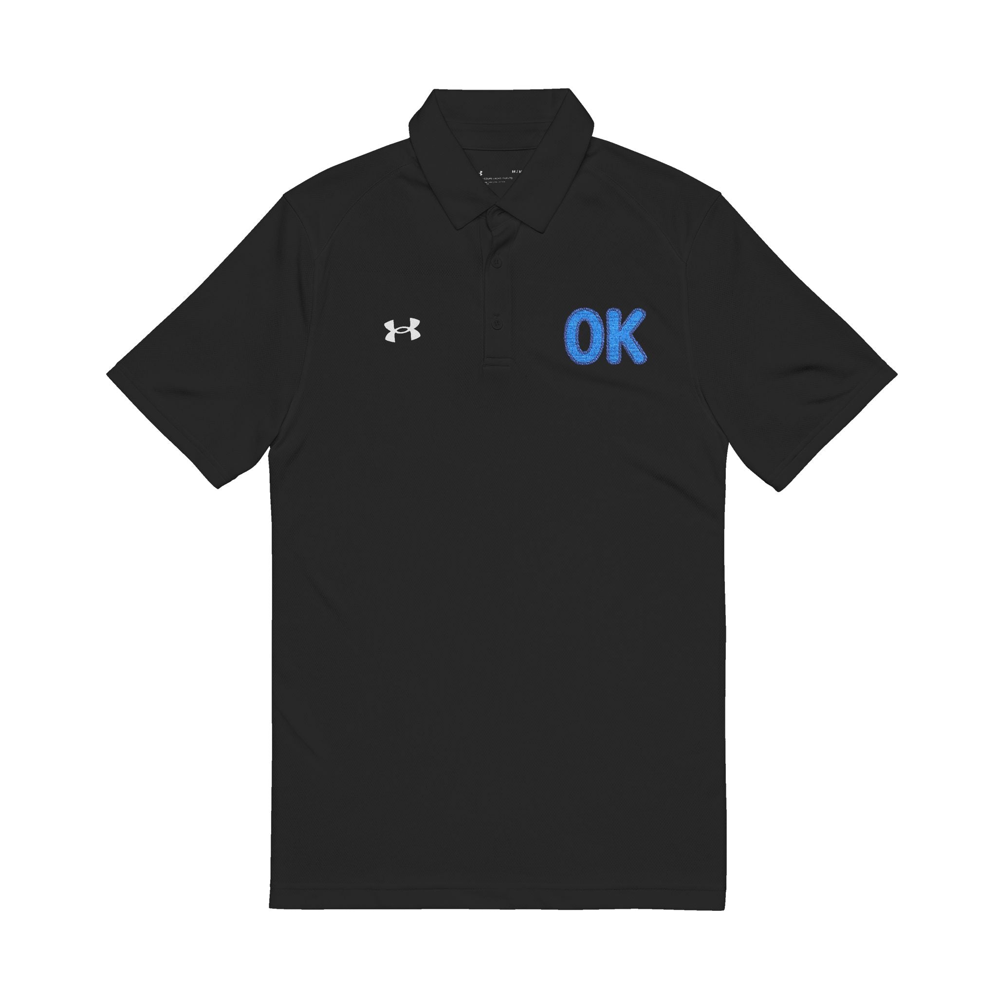 Breathable summer polo shirt with "OK" design

