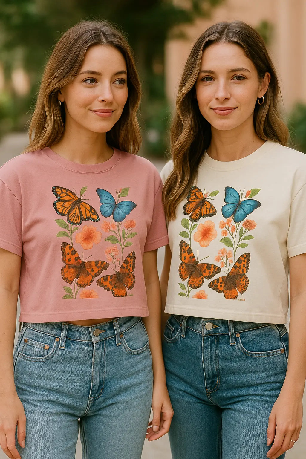 Butterfly & Flower Graphic Tee – Lightweight, Comfy, & On-Trend