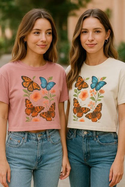 Butterfly & Flower Graphic Tee – Lightweight, Comfy, & On-Trend