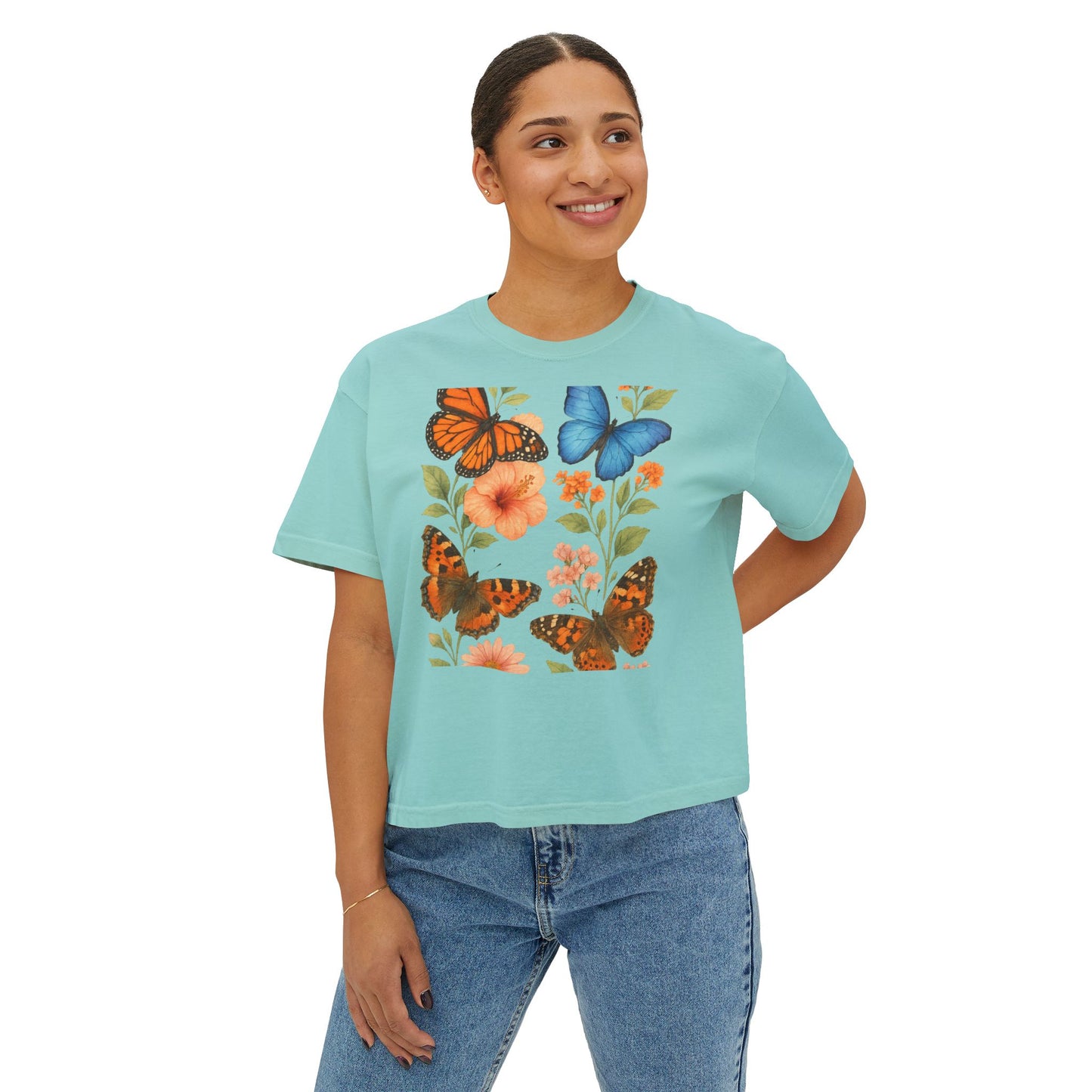 Butterfly Print Boxy T-Shirt – Everyday Summer Comfort