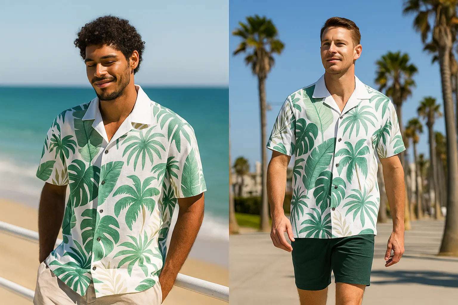 Lightweight vacation shirt for men, perfect for beach getaways and summer cocktails by the shore

