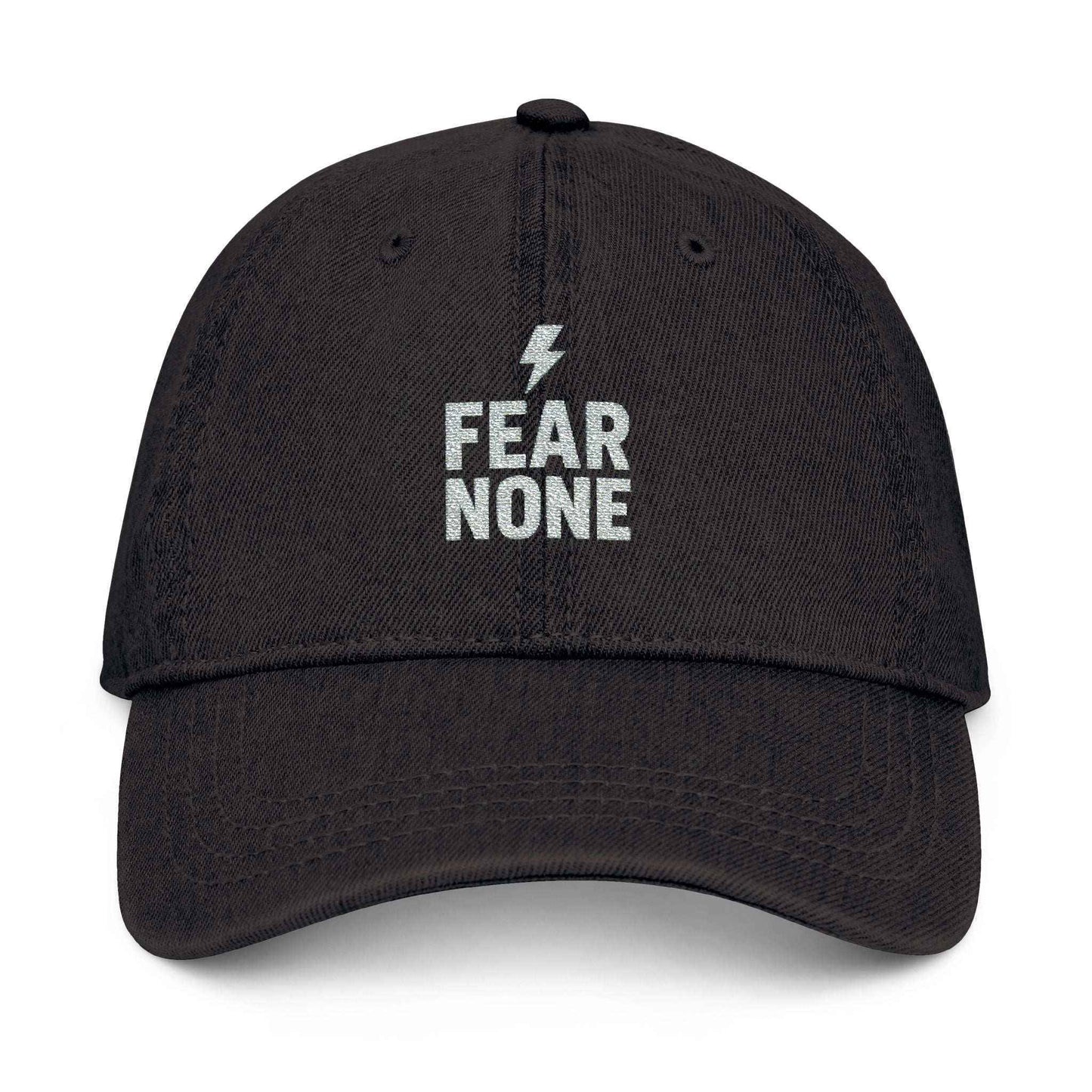 Fear None Embroidered Denim Cap - Bold Everyday Statement