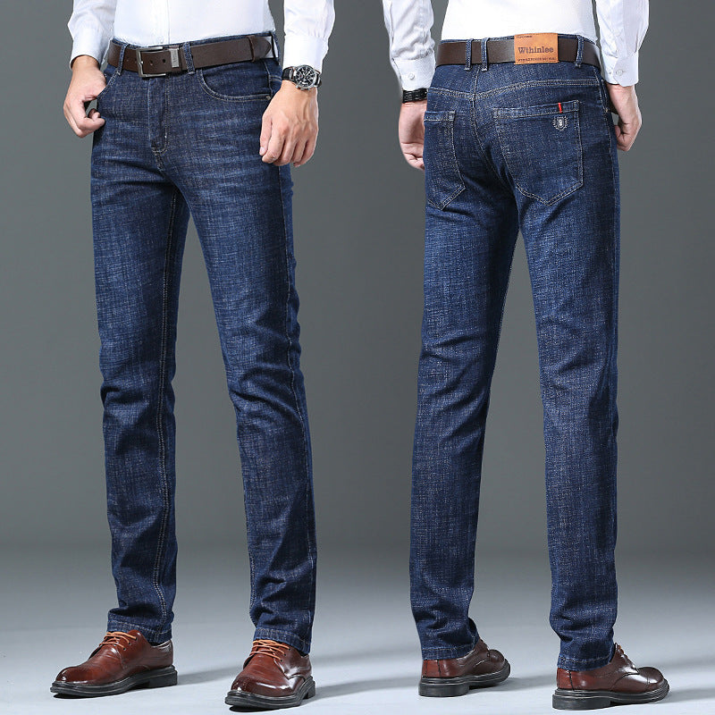 Casual Loose Fit Men’s Jeans – Thickened & Insulated Comfort

