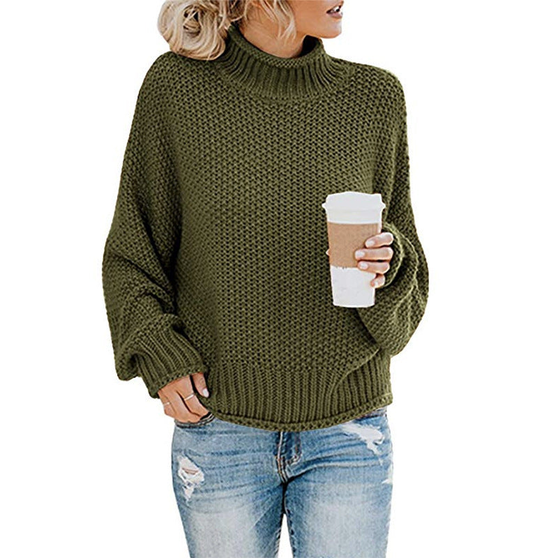 Casual outfit – turtleneck pullover sweater under coat for winter commute