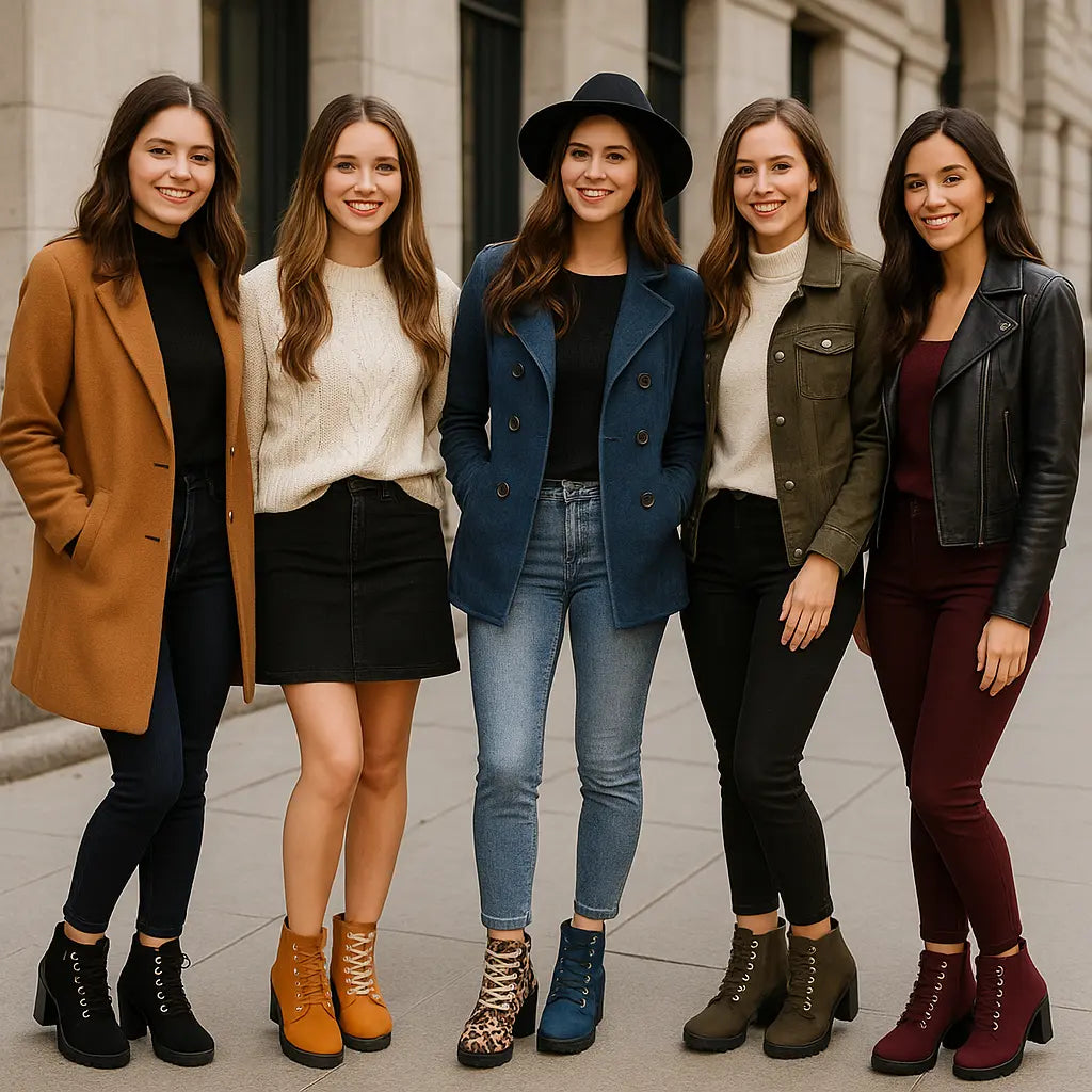 Casual suede leopard print ankle boots – lace-up chunky heel women’s autumn winter boots.