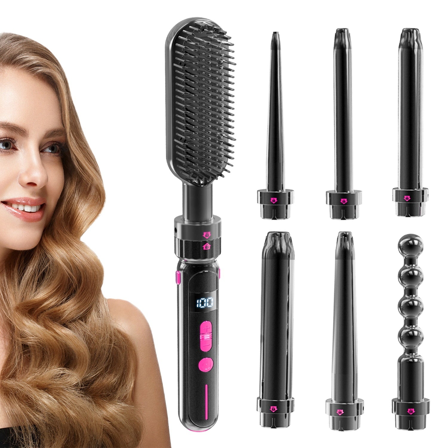Ceramic curly hair stick with safe anti-scald design – perfect for daily use