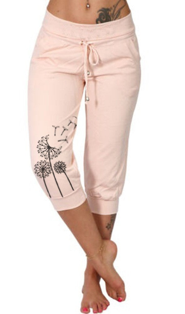 Chic High Waist Lace-Up Cropped Pants for Woman    