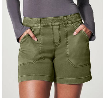 Chic women’s high-waist cotton-linen shorts – S–4XL inclusive sizing


