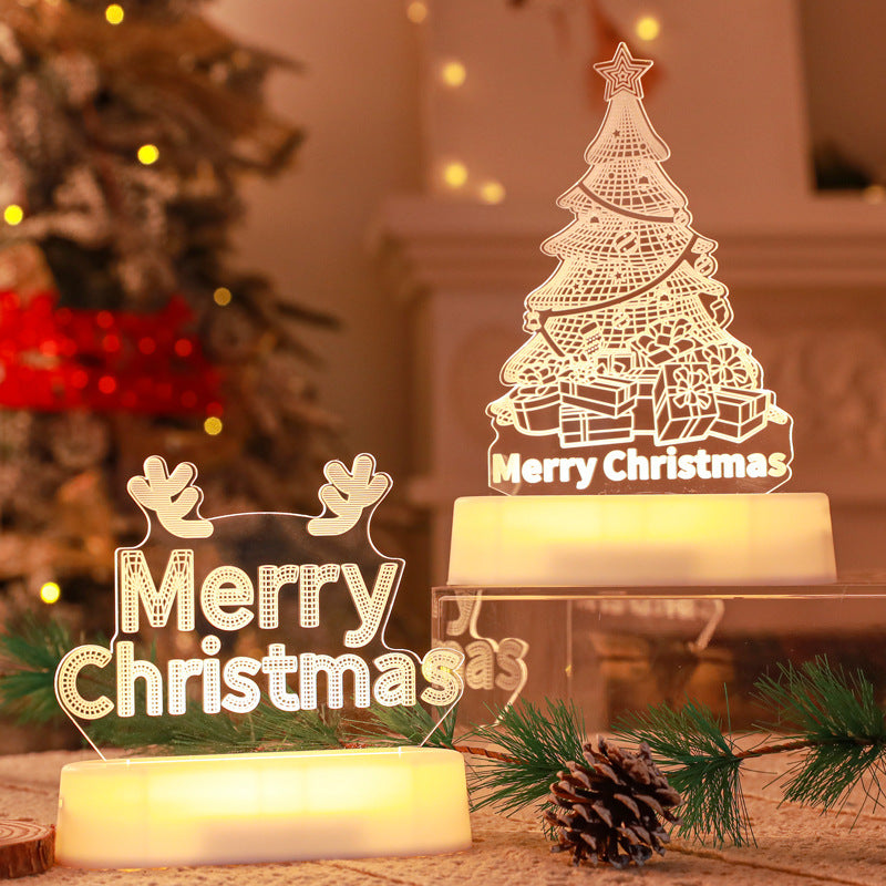 Christmas LED Night Light 3D acrylic glow – perfect holiday gift scene