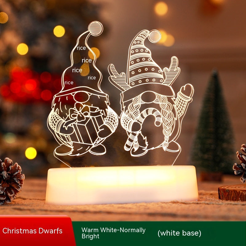 Christmas LED Night Light on bedside table – warm low-heat illumination