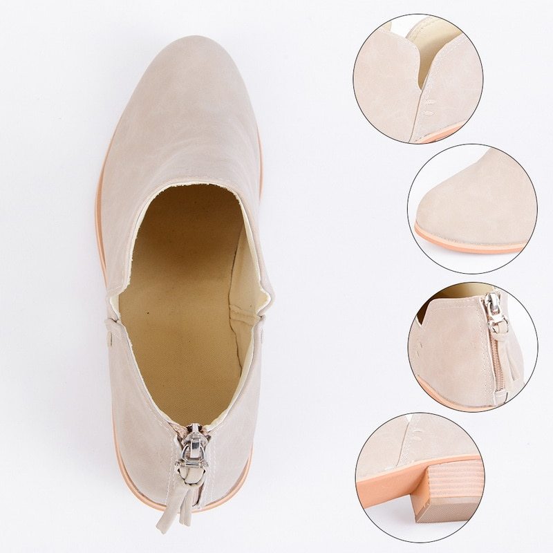 City lookbook: Retro High Heel Ankle Boots at golden hour