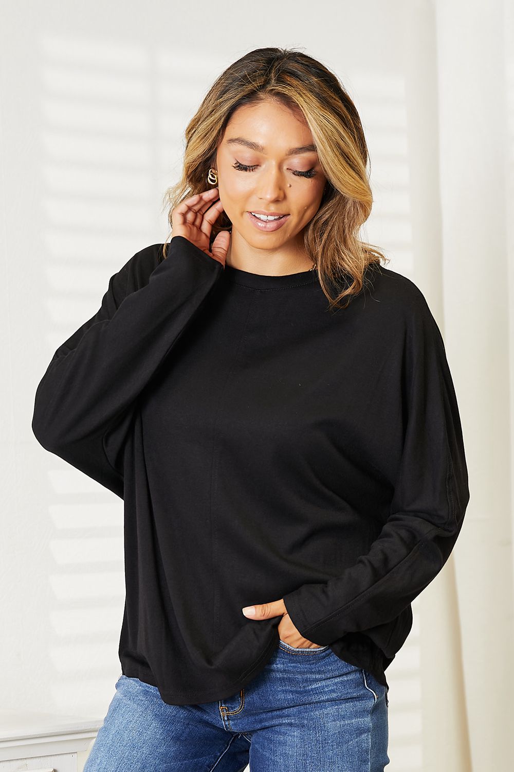 “Close-Fit Curve-Friendly Seam Detail Top Highlighting Contours”

