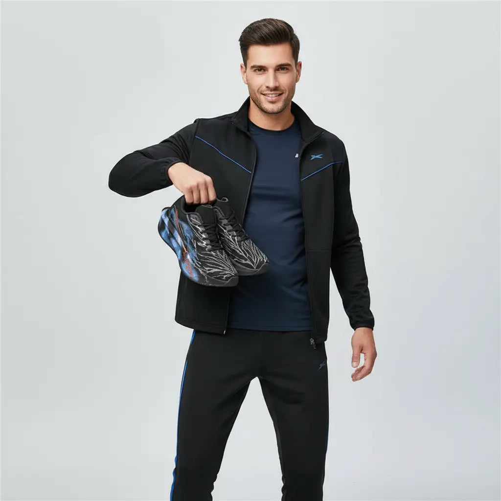 Close-Up of Hard-Wearing Rubber Outsole on Trend Men's Trainers for Durability