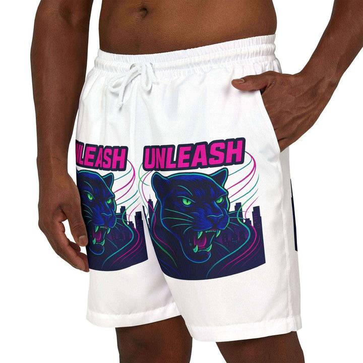 Quick-dry polyester shorts styled for coastal lifestyle shoot
