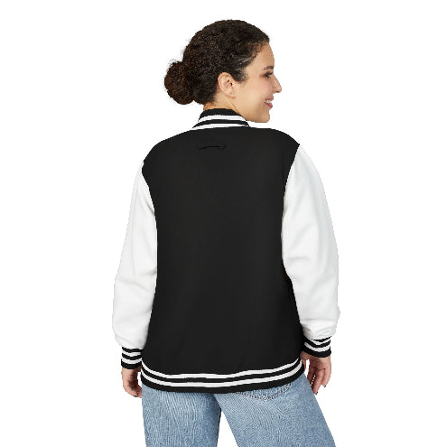 Stylish KING letterman jacket paired with casual jeans

