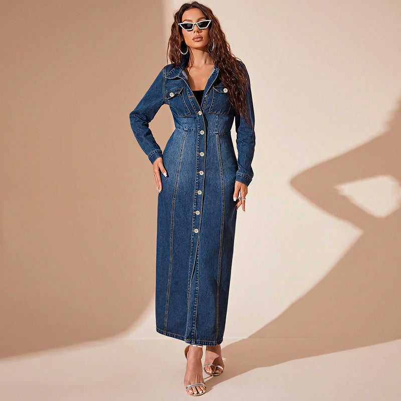Denim Button Cardigan Jacket Dress – Shape, Layer, Go