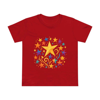 Women’s Vibrant Star Tee-100% Cotton Star Print T-Shirt