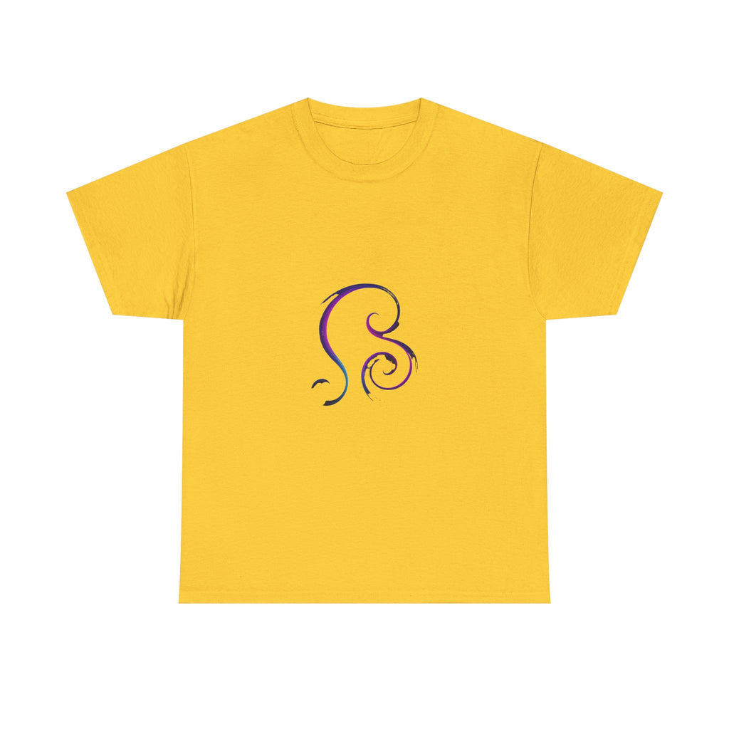 Close-up shot of seamless design and ribbed collar craftsmanship on unisex heavy cotton tee for refined aesthetics. elegant!!

