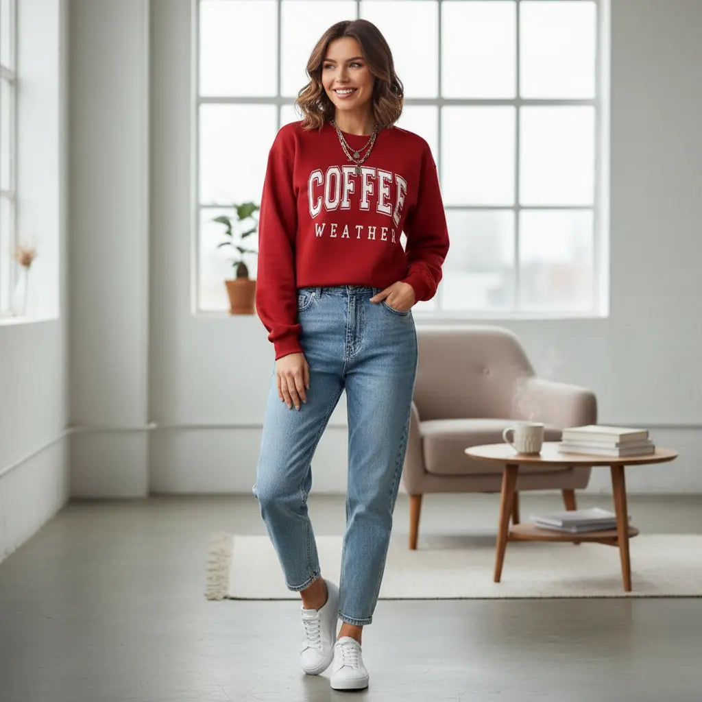 Coffee Weather Sweatshirt Women – Autumn Comfort