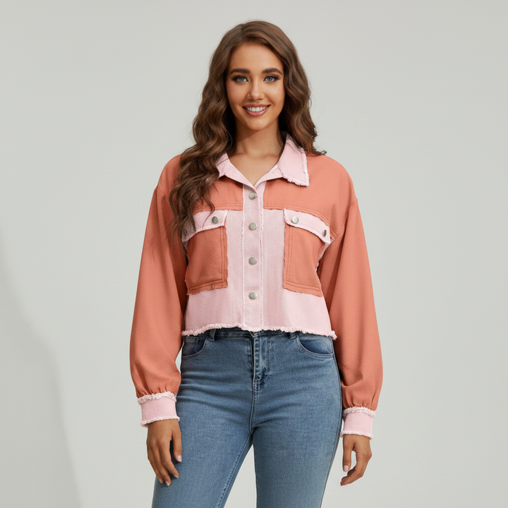 Colorblock-Crop-Jacke für Damen – Trendige Streetwear