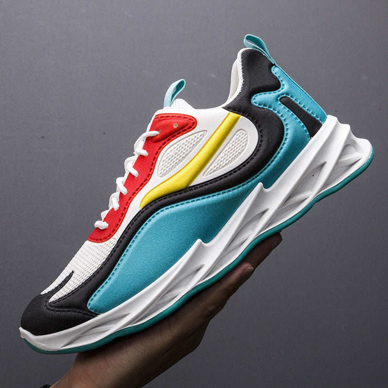 Colorblock men’s sports shoes with grip sole

