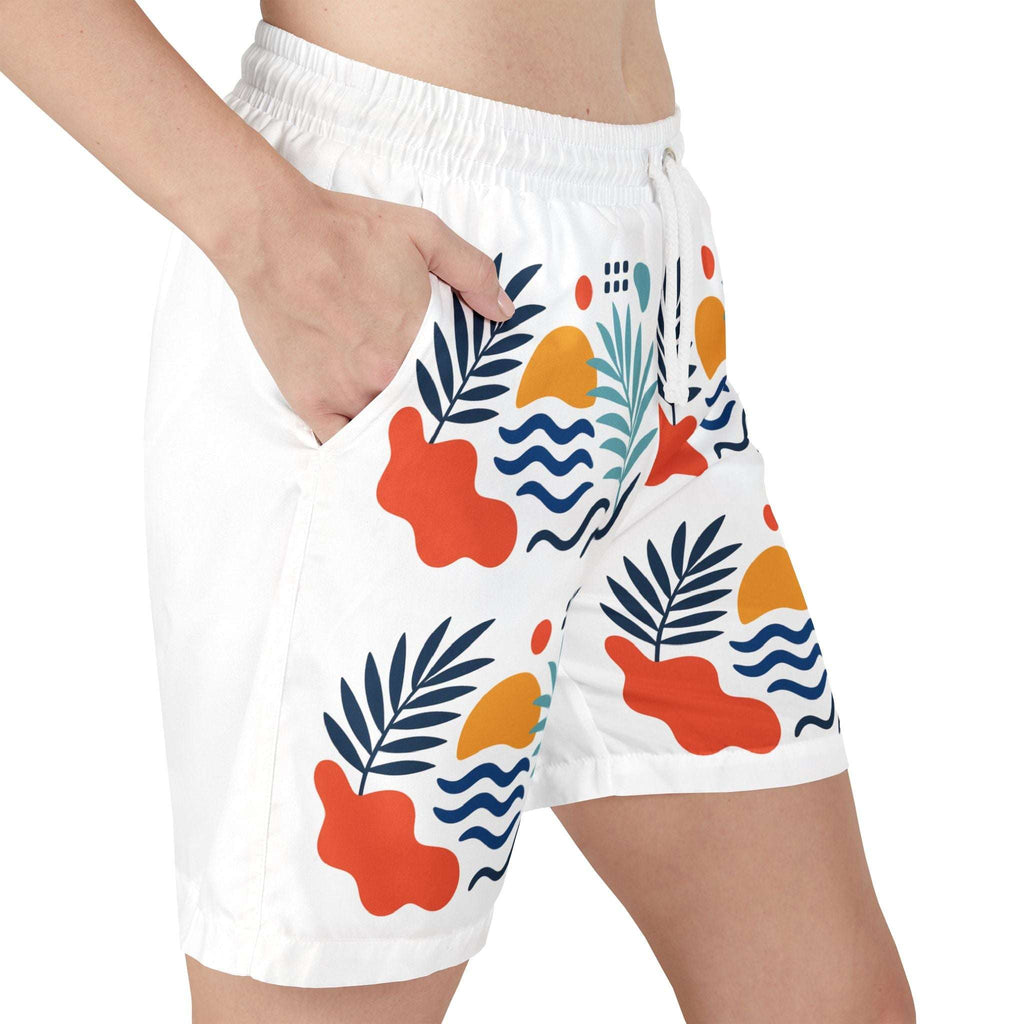Sunset motif swimwear designed for both leisure and water activity

