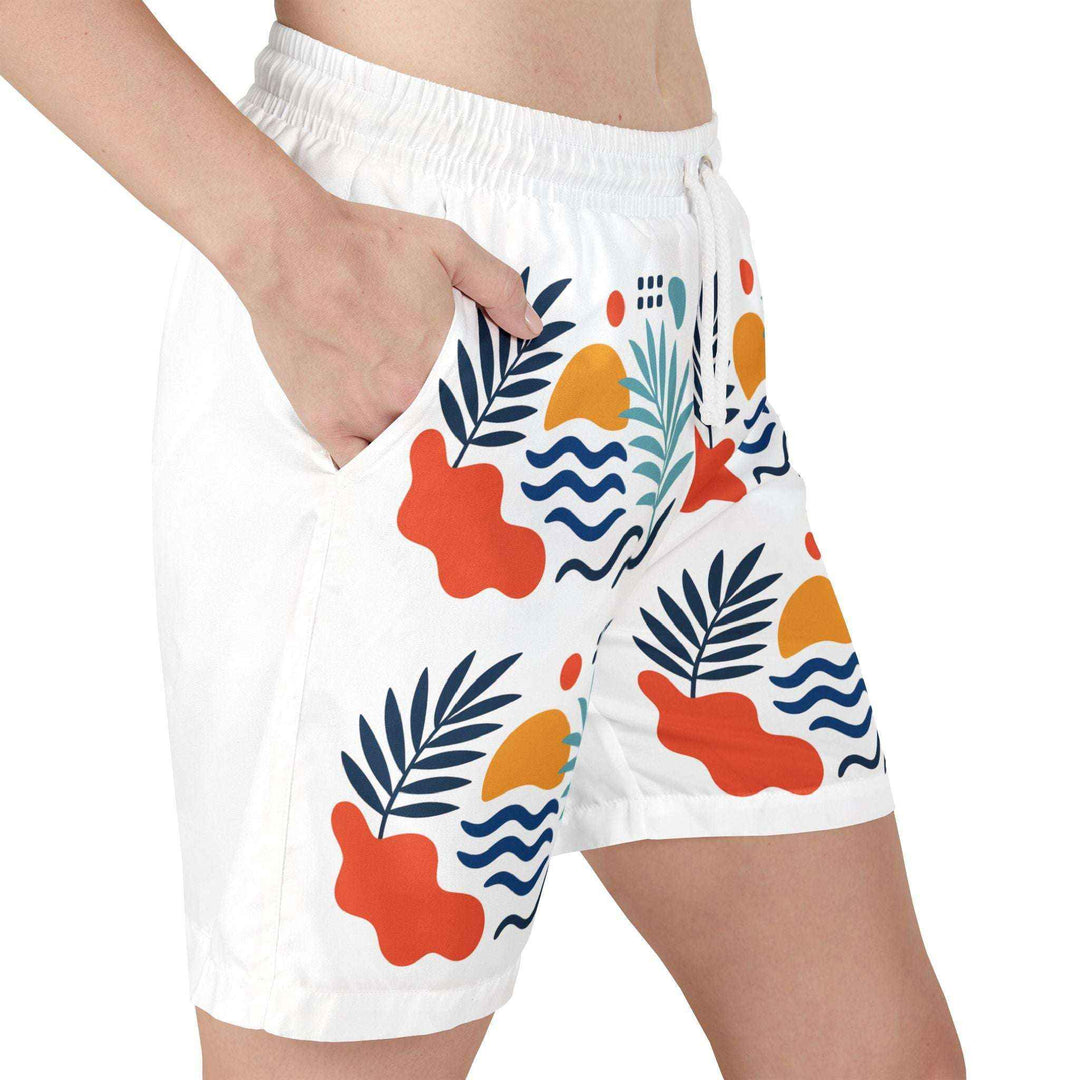 Tropical Sunset Unisex Swim Shorts - Quick-Dry  Stylish