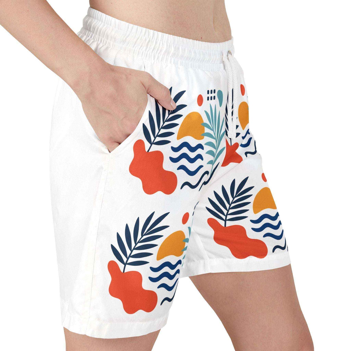 Tropical Sunset Unisex Swim Shorts - Quick-Dry  Stylish