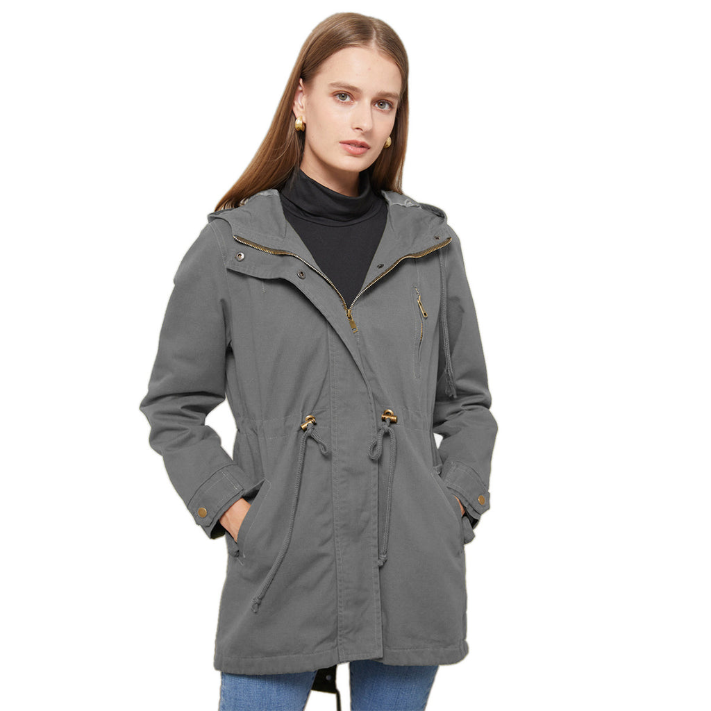 Cotton Anorak in Army Green – Straight Fit, Warm, City-Ready, S–4XL