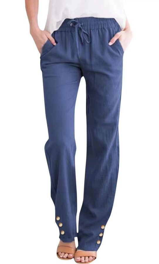 Cotton linen wide-leg trousers – versatile office-to-off-duty look